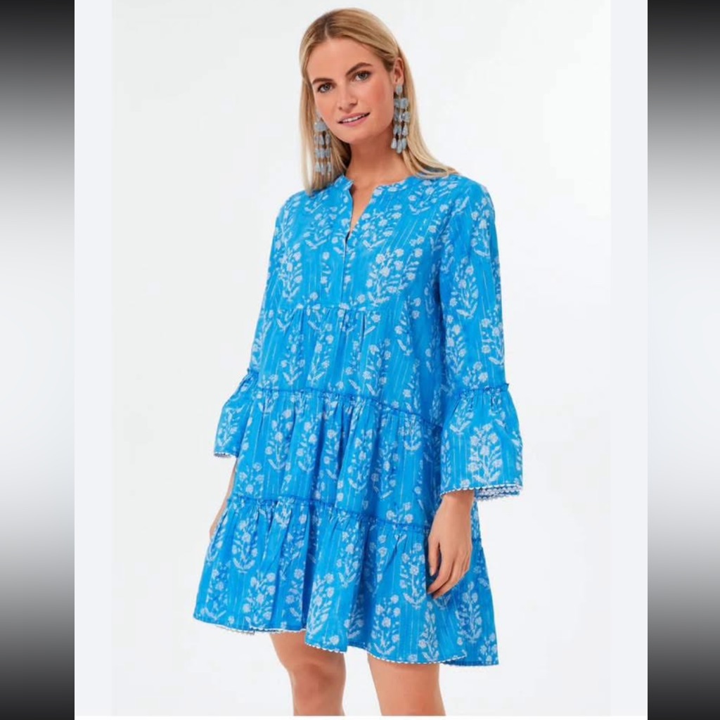Juliet Dunn X Tuckernuck Sapphire/Silver Mini Dress. M. Nwt.
